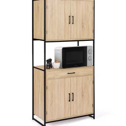 Buffet de cuisine 80 CM DETROIT meuble 4 portes design industriel + tiroir