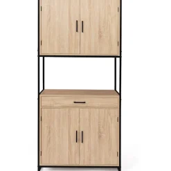 Buffet de cuisine 80 CM DETROIT meuble 4 portes design industriel + tiroir