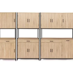 Buffet de cuisine 80 CM DETROIT meuble 4 portes design industriel + tiroir