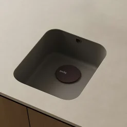 Cache bonde évier 90 mm finition black gun metal Poalgi