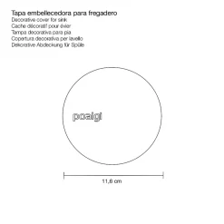 Cache bonde évier 90 mm finition or rosé Poalgi