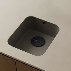 Cache bonde évier 90 mm noir Poalgi