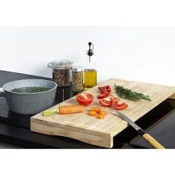 Cache plaque de cuisson planche a découper en bambou 52x28x4,5 cm