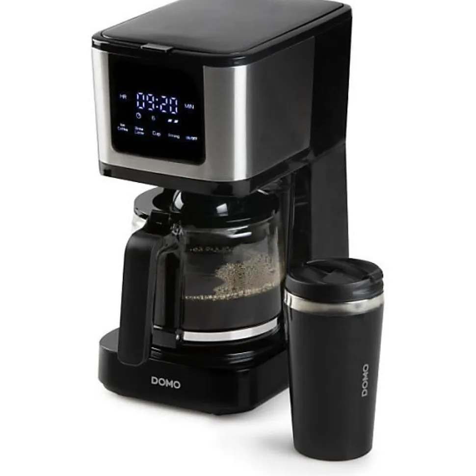 Cafetiere filtre - DOMO - DO733K - 900 W - 4 a 10 tasses - Ecran LCD - 3 intensités - Noir