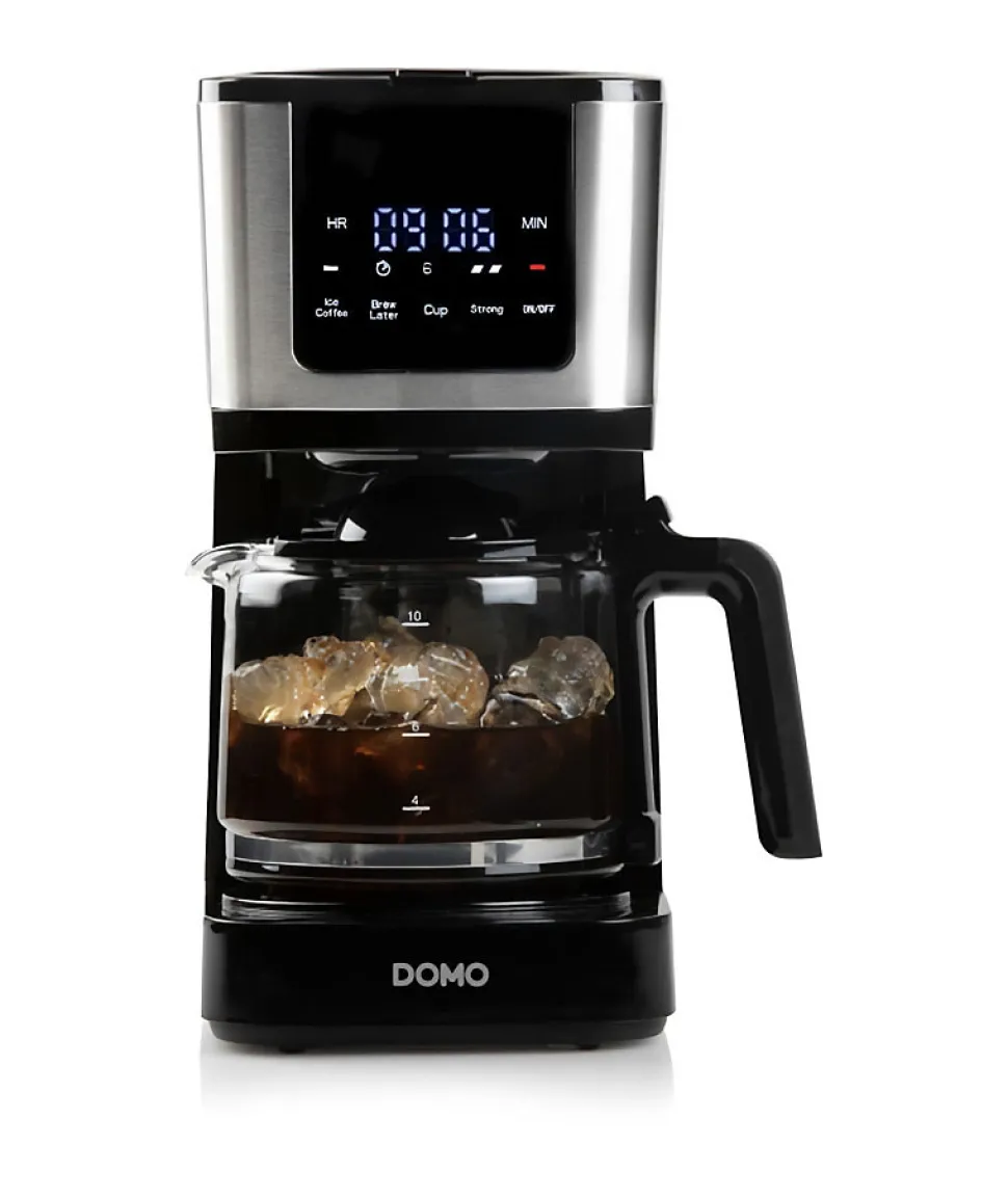 Cafetiere filtre - DOMO - DO733K - 900 W - 4 a 10 tasses - Ecran LCD - 3 intensités - Noir