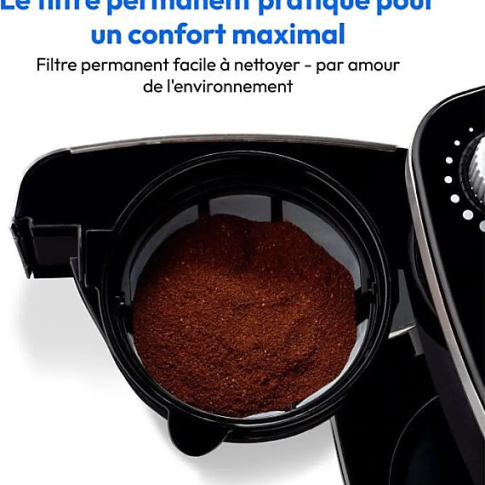 Cafetiere Filtre Digitale avec Broyeur - MEDION - 1000W - 1,5L - Silver
