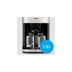 Cafetiere Filtre Digitale avec Broyeur - MEDION - 1000W - 1,5L - Silver