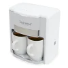 Cafetière 2 Tasses Duo Techwood TCA-202 Puissance : 420-500W - Coloris Blanc - deux tasses en porcelaine inclus
