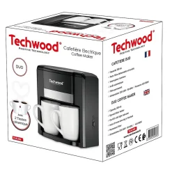 Cafetière 2 Tasses Duo Techwood TCA-206 Puissance : 420-500W- Coloris Noir - deux tasses en porcelaine inclus
