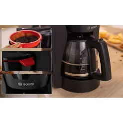 Cafetière Filtre - BOSCH - TKA2M113 MyMoment - Noire - Capacité 1,25L - verseuse verre - système anti-gouttes