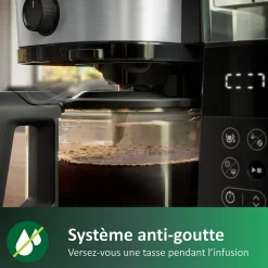 Cafetière filtre - PHILIPS - HD7888/01 - Grind & Brew avec broyeur - 1.25L - Métal