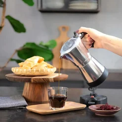 Cafetière italienne électrique acier 6 tasses
