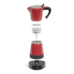 Cafetière italienne électrique rouge 6 tasses