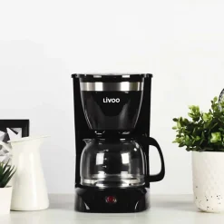 Cafetière électrique Livoo DOD163W - grande capacité de 1,25 L qui permet de remplir jusqu'à 12 tasses de café - Puissance 800 W