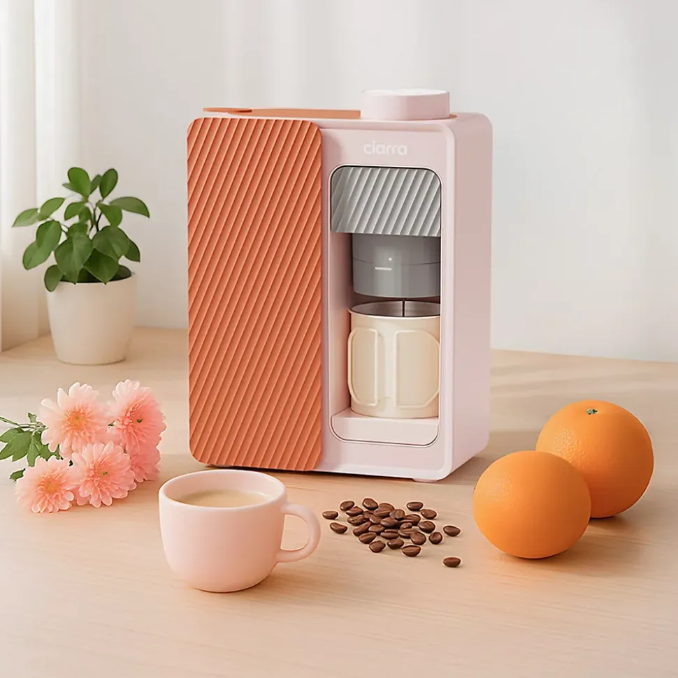 Cafetière Portable 180 ml Machine à café 15 Bars Batterie intégrée et Secteur Compacte et Nomade Ciarra Bloom Box CBPCM551-P