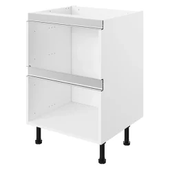 Caisson bas de cuisine à 2 casseroliers blanc L. 80 cm Caraway Innovo GoodHome