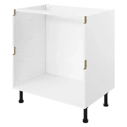 Caisson bas de cuisine à 2 casseroliers blanc L. 100 cm Caraway Innovo GoodHome
