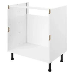 Caisson bas de cuisine à 2 casseroliers blanc L. 100 cm Caraway Innovo GoodHome