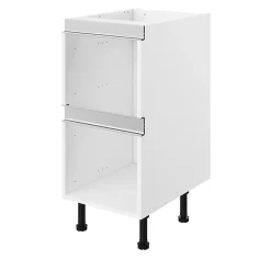 Caisson bas de cuisine à 2 casseroliers blanc L. 40 cm Caraway Innovo GoodHome