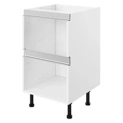 Caisson bas de cuisine à 2 casseroliers blanc L. 60 cm Caraway Innovo GoodHome