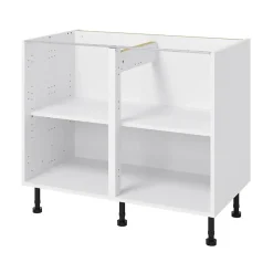 Caisson bas de cuisine blanc l.100 x H.72 x P.57 cm, GoodHome Caraway