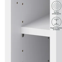 Caisson bas de cuisine blanc l.15 x H.72 x P.57 cm, GoodHome Caraway