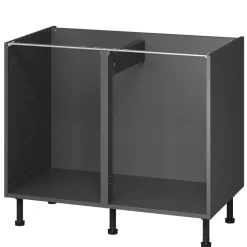 Caisson bas de cuisine Caraway GoodHome anthracite H. 72 cm x l. 100 cm