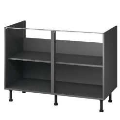 Caisson bas de cuisine Caraway GoodHome anthracite H. 72 cm x l. 120 cm