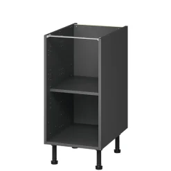 Caisson bas de cuisine Caraway GoodHome anthracite H. 72 cm x l. 40 cm
