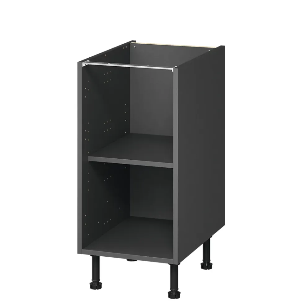 Caisson bas de cuisine Caraway GoodHome anthracite H. 72 cm x l. 40 cm