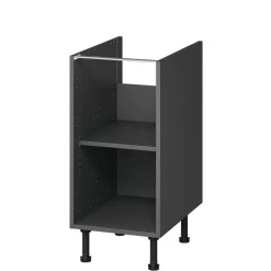 Caisson bas de cuisine Caraway GoodHome anthracite H. 72 cm x l. 40 cm