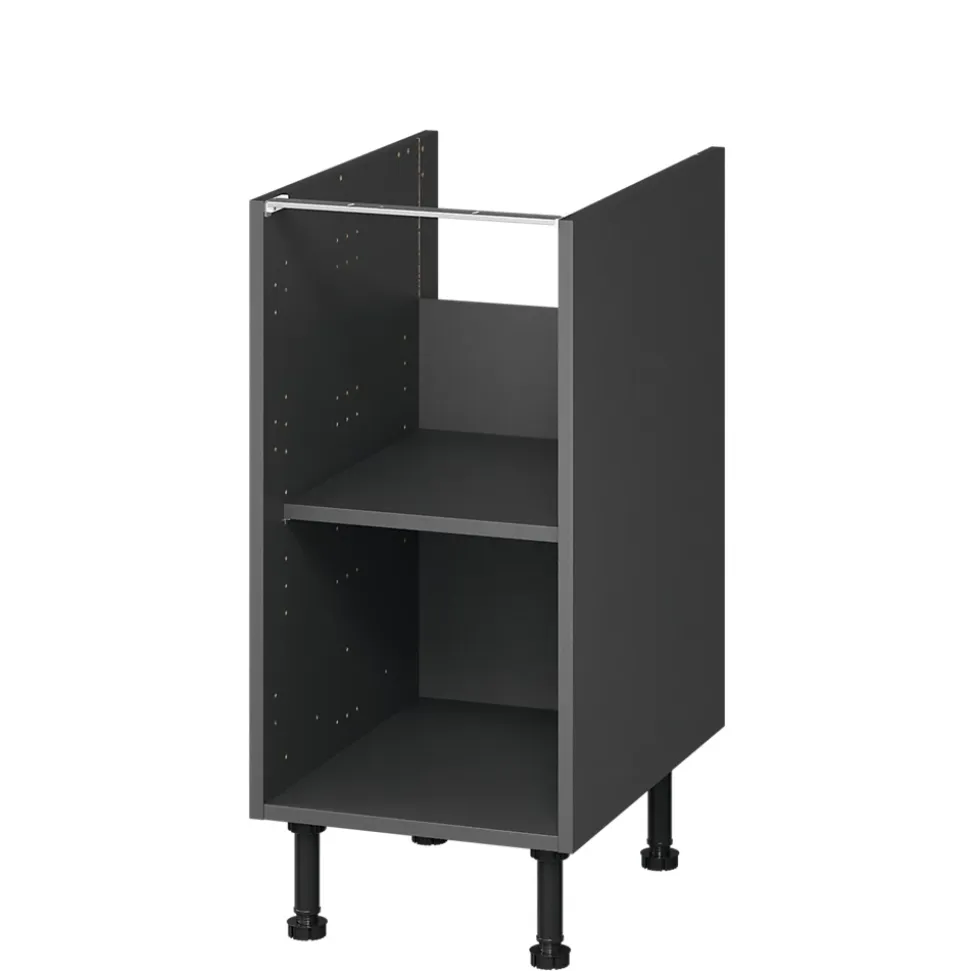 Caisson bas de cuisine Caraway GoodHome anthracite H. 72 cm x l. 40 cm