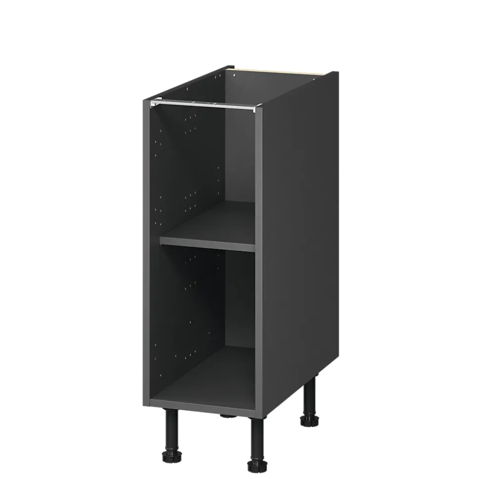 Caisson bas de cuisine Caraway GoodHome anthracite H. 72 cm x l. 30 cm