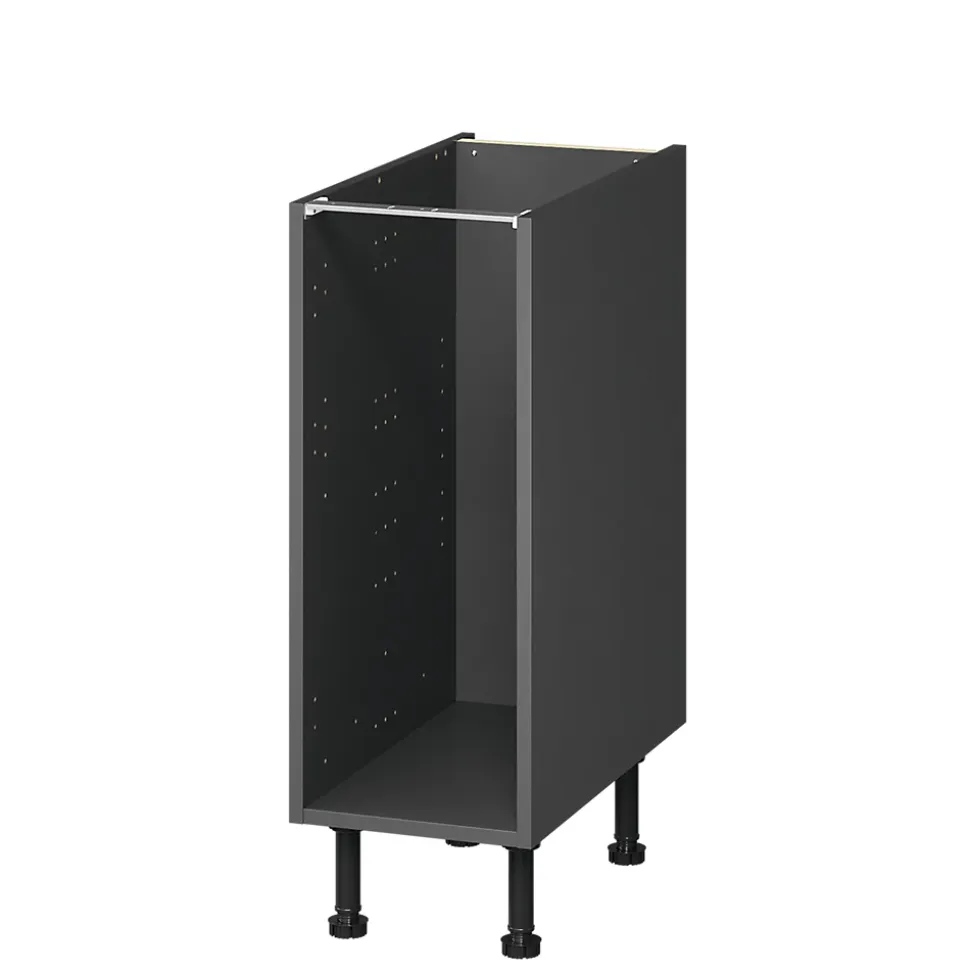 Caisson bas de cuisine Caraway GoodHome anthracite H. 72 cm x l. 30 cm