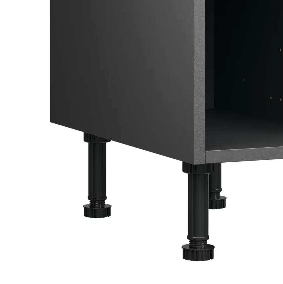 Caisson bas de cuisine Caraway GoodHome anthracite H. 72 cm x l. 30 cm