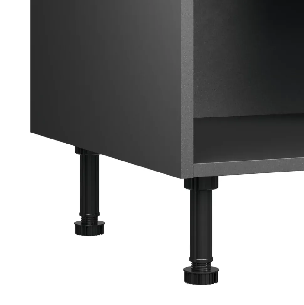 Caisson bas de cuisine Caraway GoodHome anthracite H. 72 cm x l. 60 cm