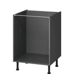 Caisson bas de cuisine Caraway GoodHome anthracite H. 72 cm x l. 60 cm