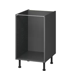 Caisson bas de cuisine Caraway GoodHome anthracite H. 72 cm x l. 50 cm