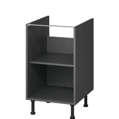 Caisson bas de cuisine Caraway GoodHome anthracite H. 72 cm x l. 50 cm