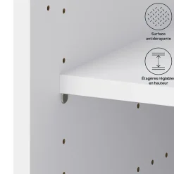 Caisson bas de cuisine GoodHome Caraway Blanc H. 72 cm x l. 30 cm