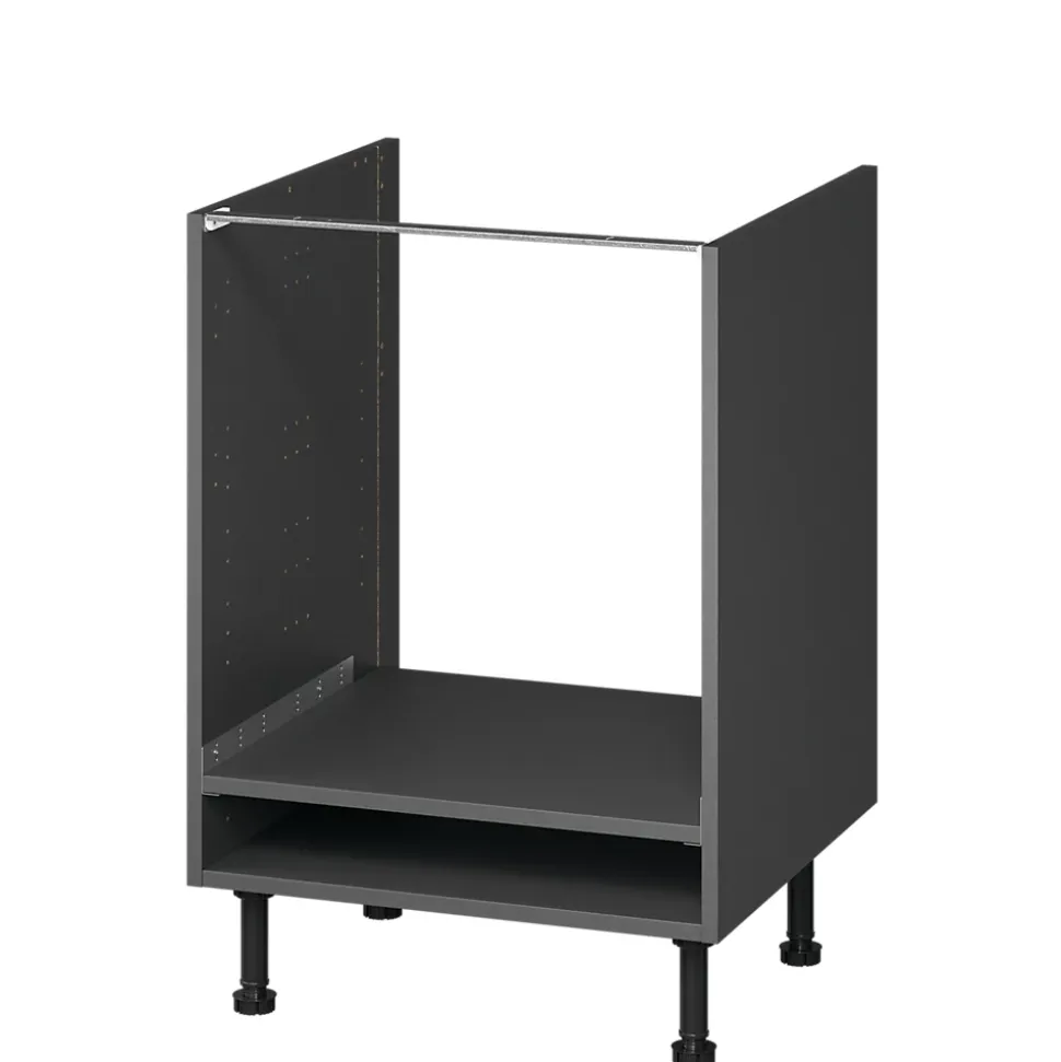 Caisson bas de cuisine pour four Caraway GoodHome anthracite H. 72 cm x L. 60 cm