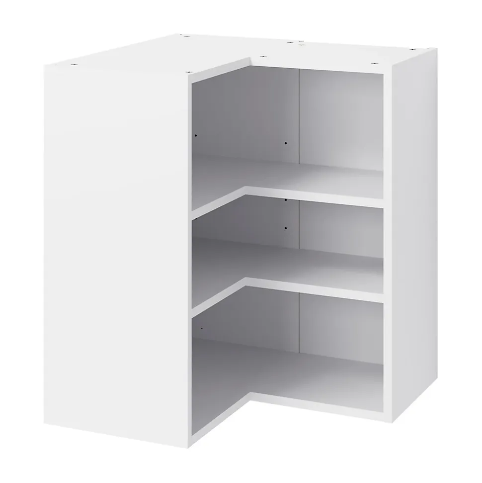 Caisson haut d'angle de cuisine 2 portes GoodHome Caraway Blanc H. 72 cm x l. 63 cm
