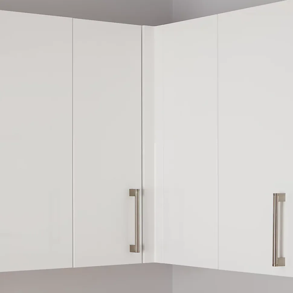 Caisson haut d'angle de cuisine 2 portes GoodHome Caraway Blanc H. 72 cm x l. 63 cm