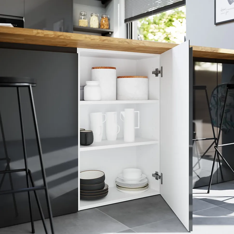 Caisson haut de cuisine Caraway GoodHome blanc H. 72 cm x L. 50 cm