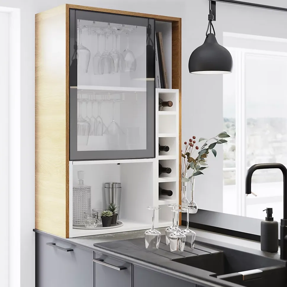 Caisson haut de cuisine Caraway GoodHome blanc H. 72 cm x L. 50 cm