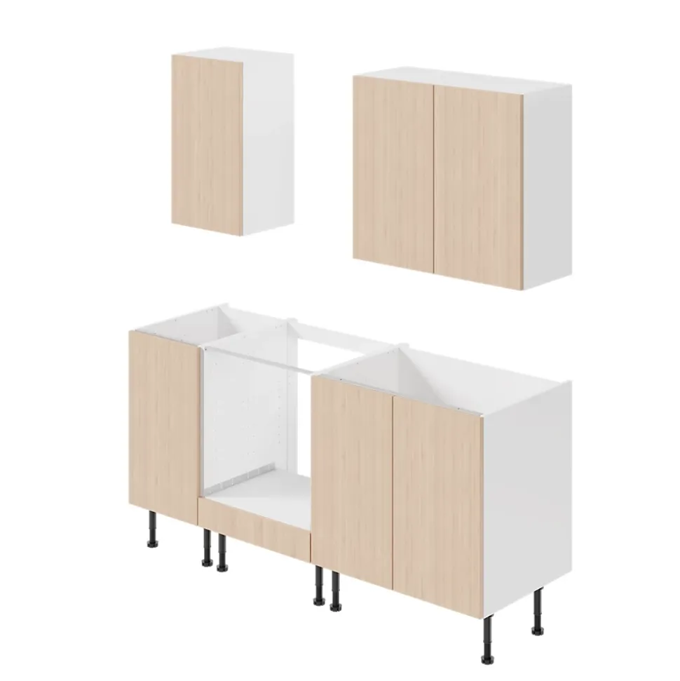 Caisson haut de cuisine Caraway GoodHome blanc H. 72 cm x L. 80 cm