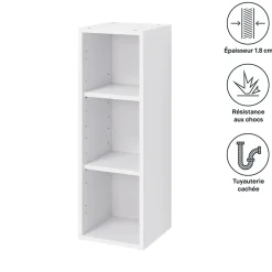 Caisson haut de cuisine GoodHome Caraway Blanc H. 90 cm x l. 30 cm