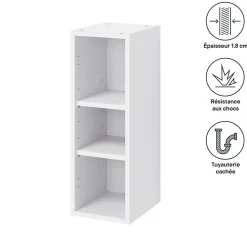 Caisson haut de cuisine GoodHome Caraway Blanc H. 72 cm x l. 25 cm