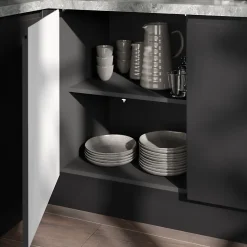 Caisson haut de cuisine GoodHome anthracite H. 72 cm x l. 100 cm