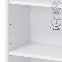 Caisson haut de cuisine GoodHome Caraway Blanc H. 90 cm x l. 60 cm